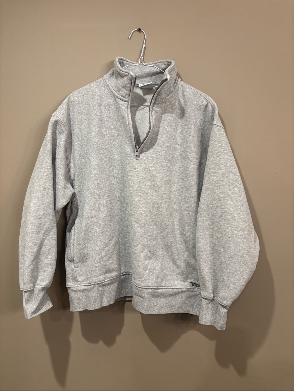 Aritzia Tna Sweatfleece Cozy Fleece Boyfriend 1/2 Zip Sweatshirt